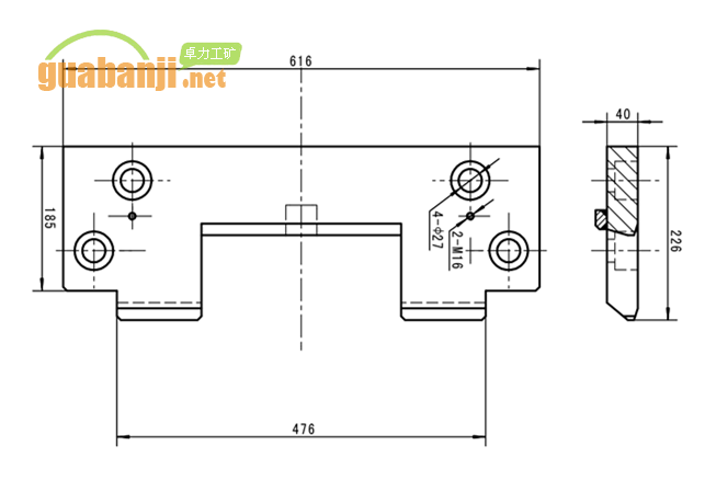 206S800102型護(hù)板、舌板尺寸圖